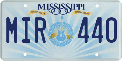 MS license plate MIR440