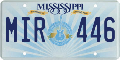 MS license plate MIR446