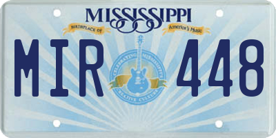MS license plate MIR448