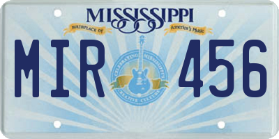 MS license plate MIR456