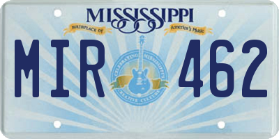 MS license plate MIR462