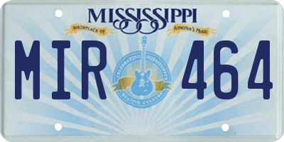 MS license plate MIR464