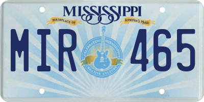 MS license plate MIR465
