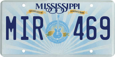 MS license plate MIR469