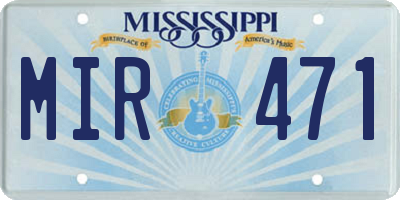 MS license plate MIR471