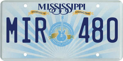 MS license plate MIR480