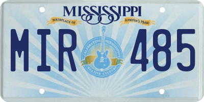 MS license plate MIR485