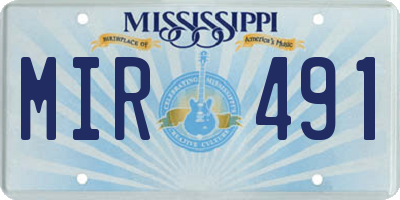 MS license plate MIR491