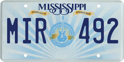 MS license plate MIR492