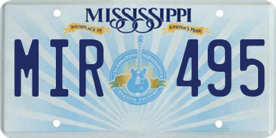 MS license plate MIR495