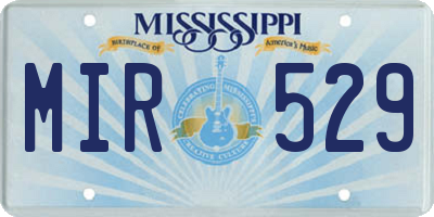 MS license plate MIR529