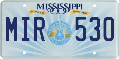 MS license plate MIR530