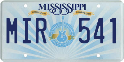 MS license plate MIR541