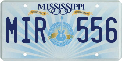 MS license plate MIR556