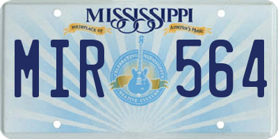 MS license plate MIR564