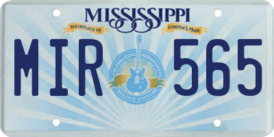 MS license plate MIR565