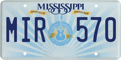 MS license plate MIR570
