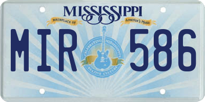 MS license plate MIR586