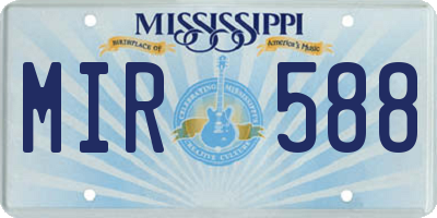 MS license plate MIR588