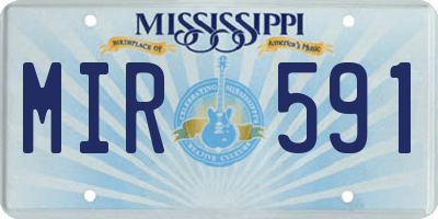 MS license plate MIR591