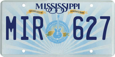 MS license plate MIR627