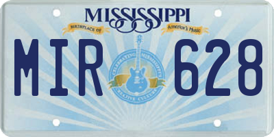 MS license plate MIR628