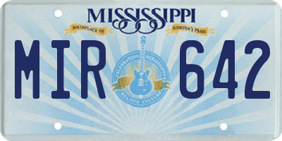 MS license plate MIR642