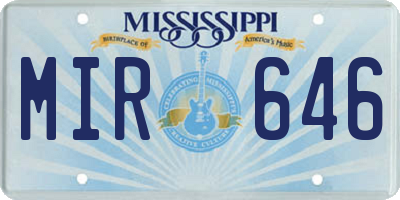 MS license plate MIR646