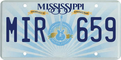MS license plate MIR659