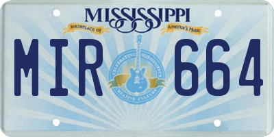 MS license plate MIR664