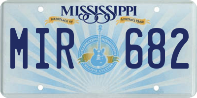 MS license plate MIR682