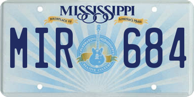 MS license plate MIR684