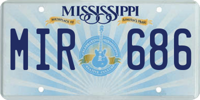 MS license plate MIR686