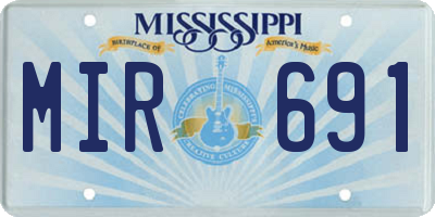 MS license plate MIR691