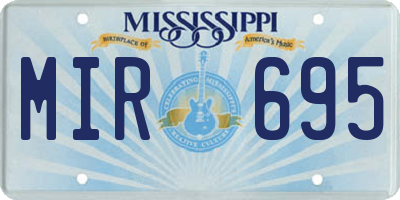 MS license plate MIR695