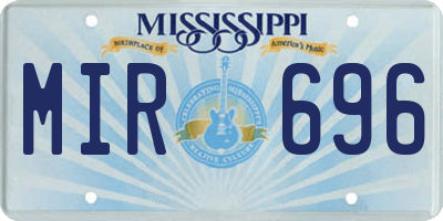 MS license plate MIR696