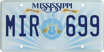 MS license plate MIR699