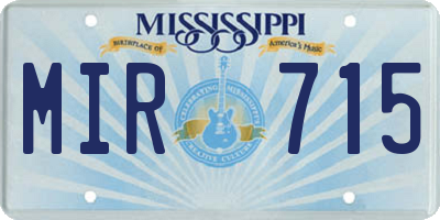 MS license plate MIR715