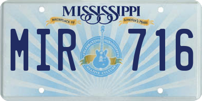MS license plate MIR716