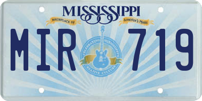 MS license plate MIR719