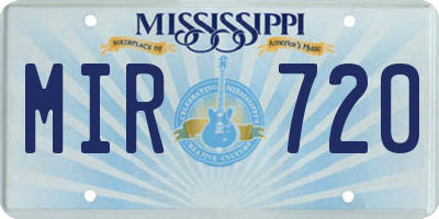 MS license plate MIR720