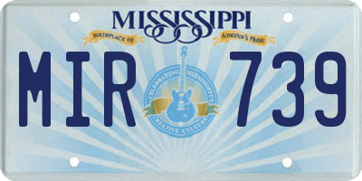 MS license plate MIR739