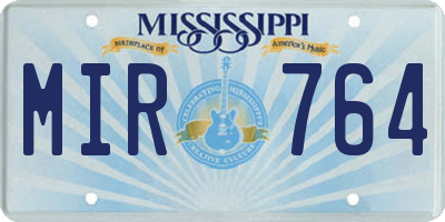 MS license plate MIR764