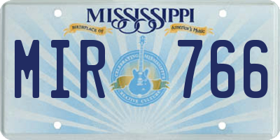 MS license plate MIR766