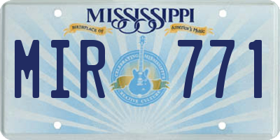 MS license plate MIR771