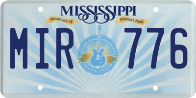 MS license plate MIR776