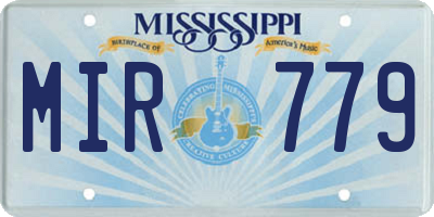 MS license plate MIR779