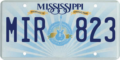 MS license plate MIR823