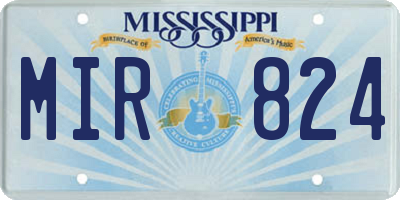 MS license plate MIR824