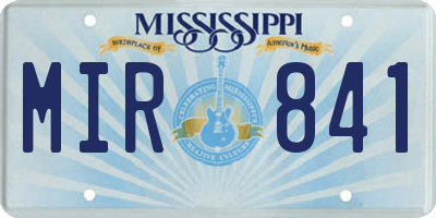 MS license plate MIR841